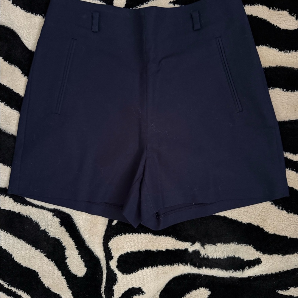 Zara Dark Blue High Waist Elegant Shorts